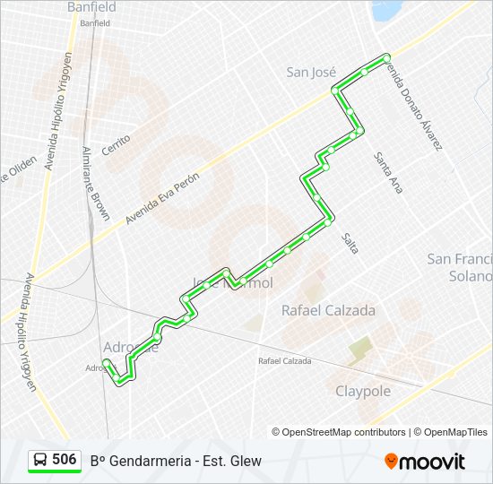 Mapa de 506 de Colectivo