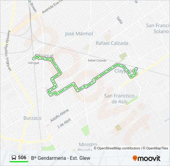 506 Colectivo Line Map