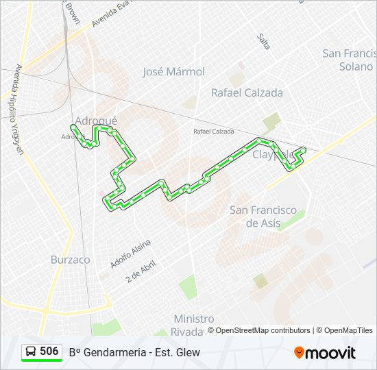 Mapa de 506 de Colectivo