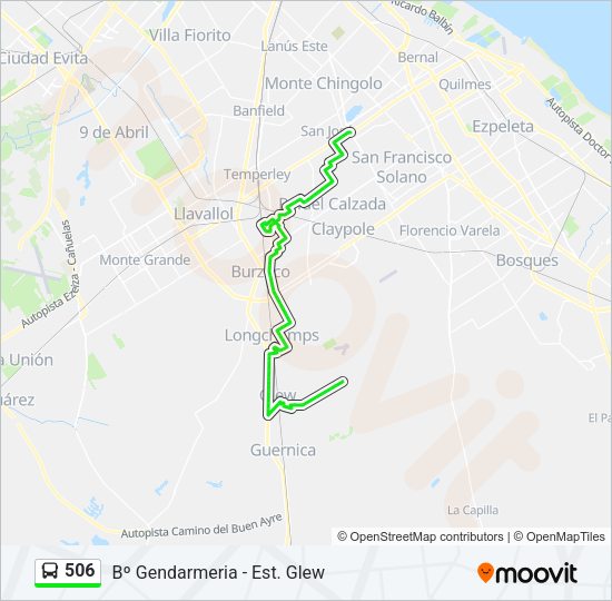 Mapa de 506 de Colectivo
