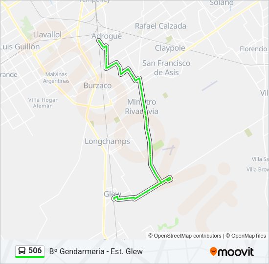 Mapa de 506 de Colectivo