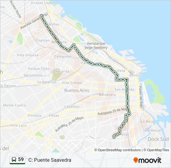 59 Colectivo Line Map
