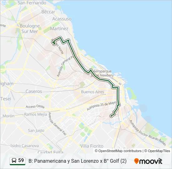 59 Colectivo Line Map