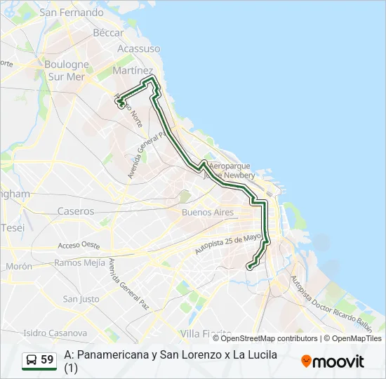 59 Colectivo Line Map