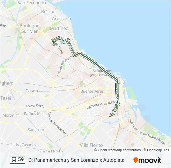 59 Colectivo Line Map