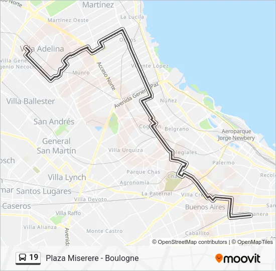 19 Colectivo Line Map