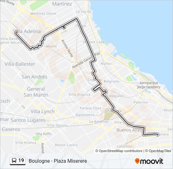 19 Colectivo Line Map