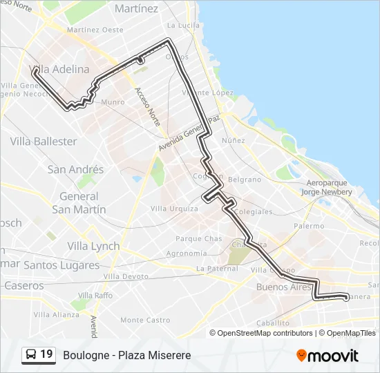 19 Colectivo Line Map