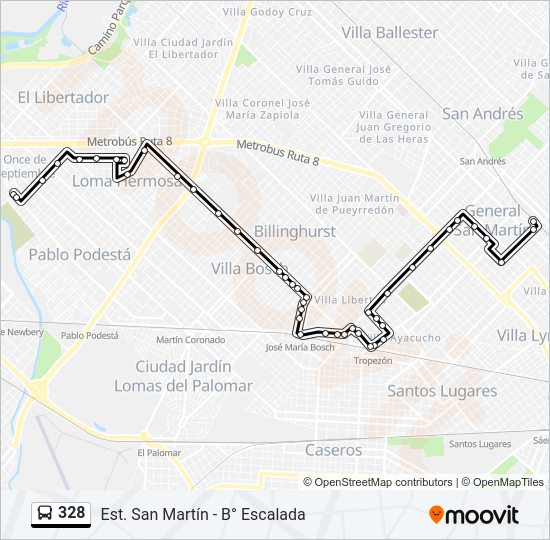 Mapa de 328 de Colectivo