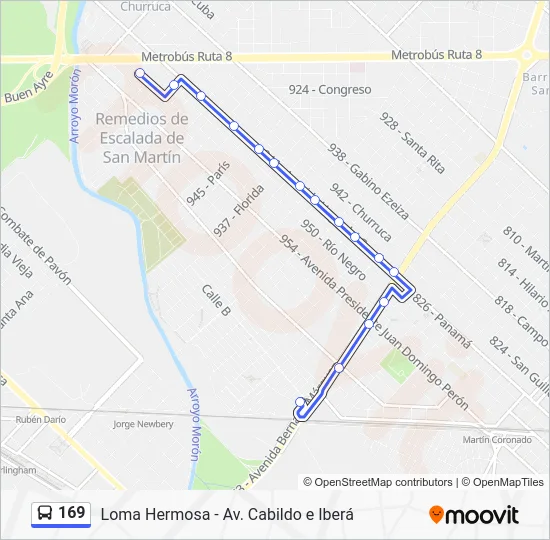 169 Colectivo Line Map