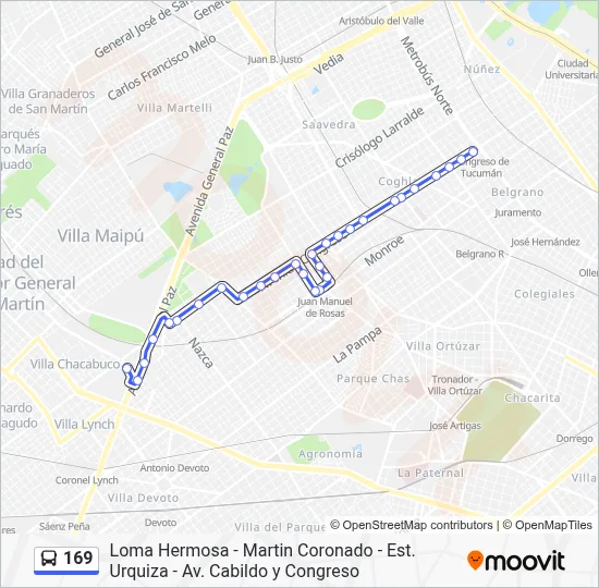169 Colectivo Line Map