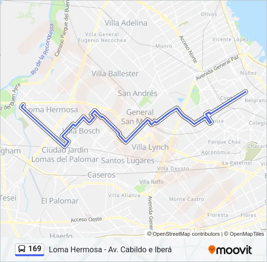 169 Colectivo Line Map