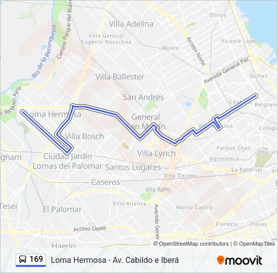 169 Colectivo Line Map