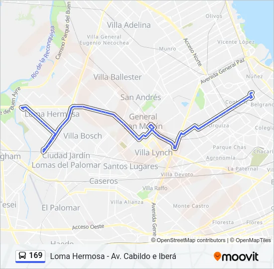 169 Colectivo Line Map