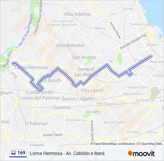 169 colectivo Line Map