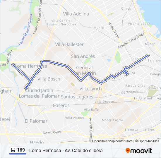 169 colectivo Line Map