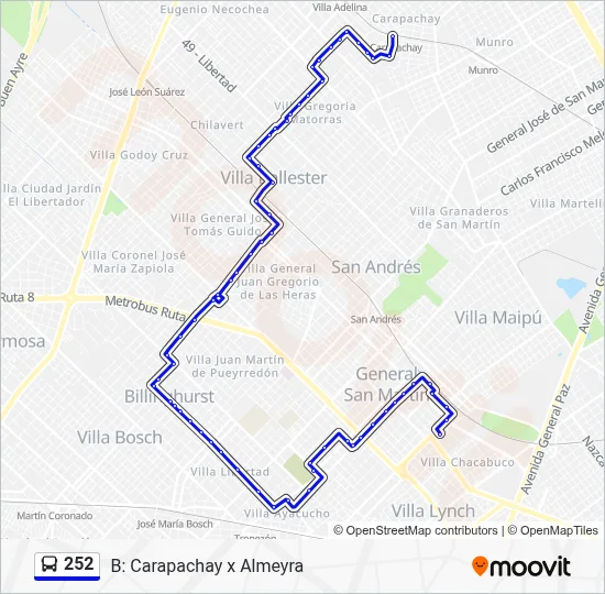 252 Colectivo Line Map