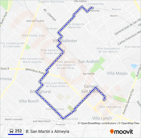 252 Colectivo Line Map