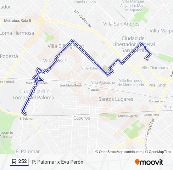 252 Colectivo Line Map