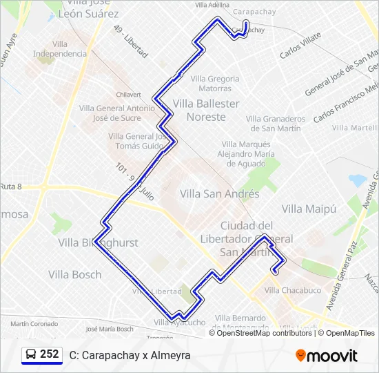 252 Colectivo Line Map