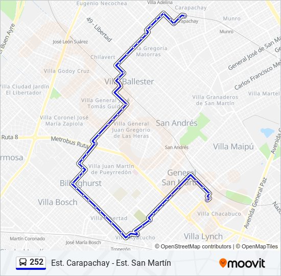 Mapa de 252 de Colectivo