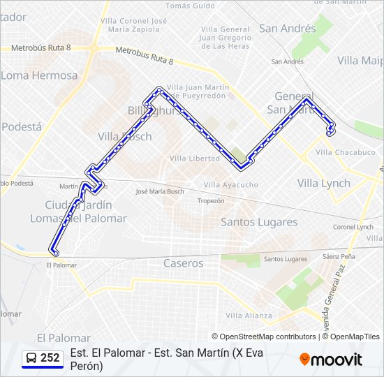 Mapa de 252 de Colectivo