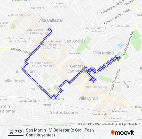 252 Colectivo Line Map