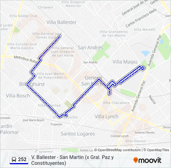 252 Colectivo Line Map