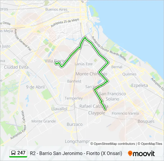 247 Colectivo Line Map