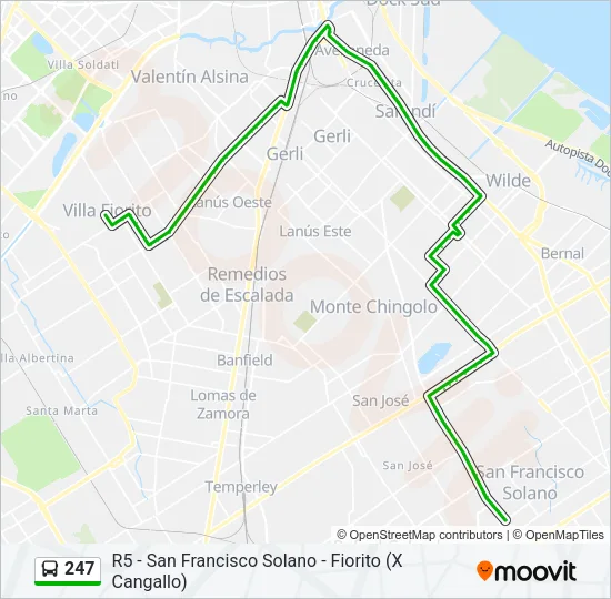 247 Colectivo Line Map
