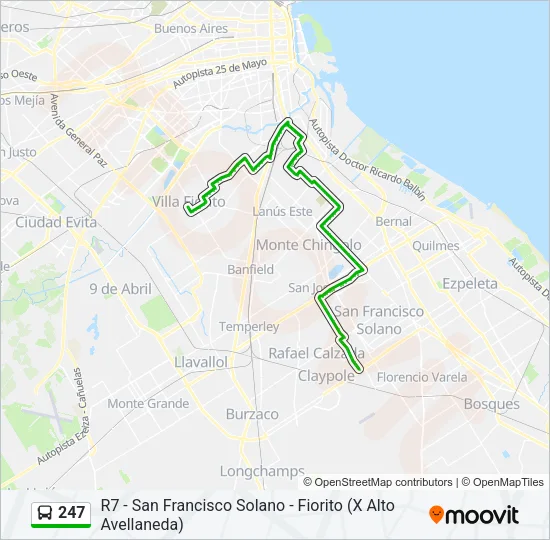 247 Colectivo Line Map