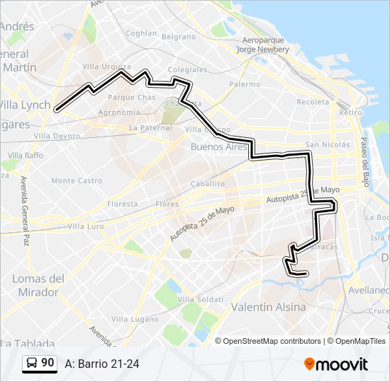 Mapa de 90 de Colectivo