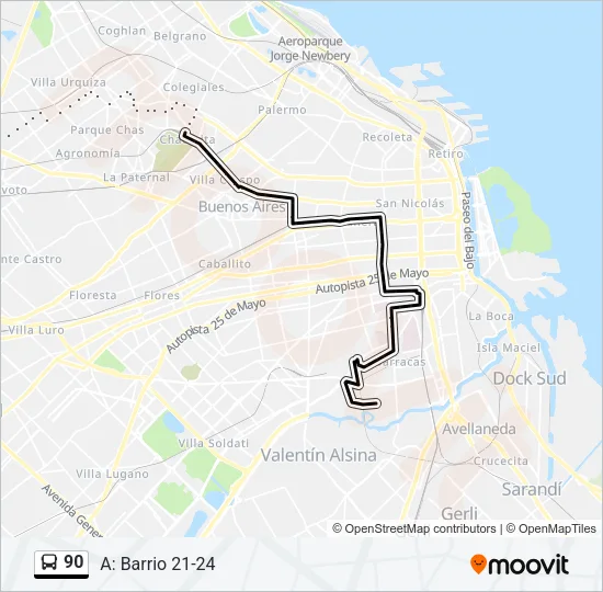 90 Colectivo Line Map