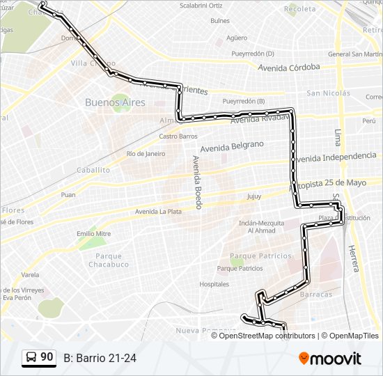 Mapa de 90 de Colectivo