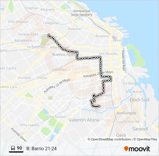 90 Colectivo Line Map