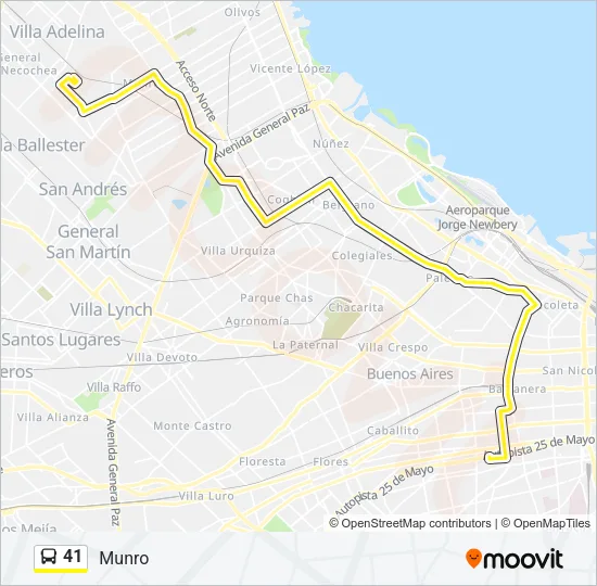41 Colectivo Line Map