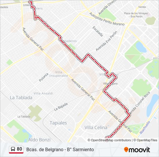 Mapa de 80 de Colectivo