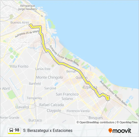 98 Colectivo Line Map