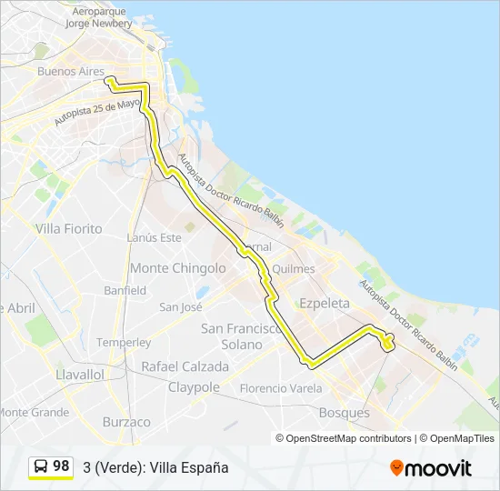 98 Colectivo Line Map