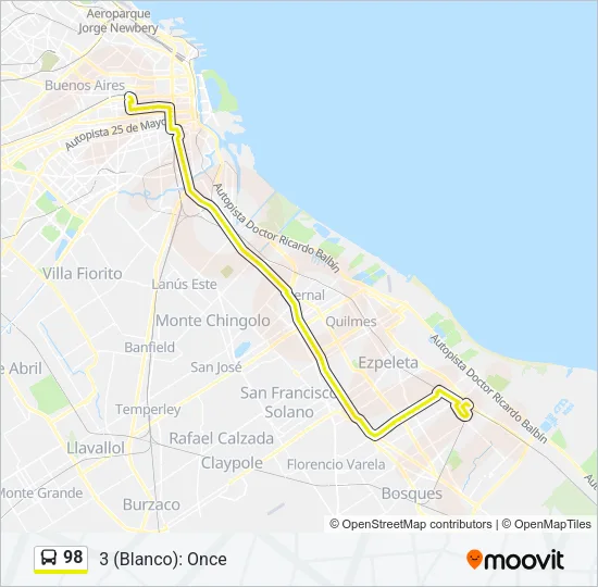 98 Colectivo Line Map