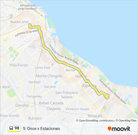 98 Colectivo Line Map