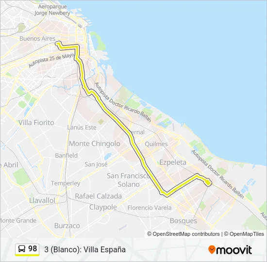 98 Colectivo Line Map