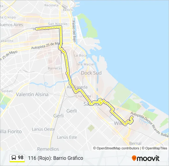 98 Colectivo Line Map