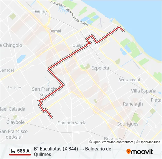585 A Colectivo Line Map