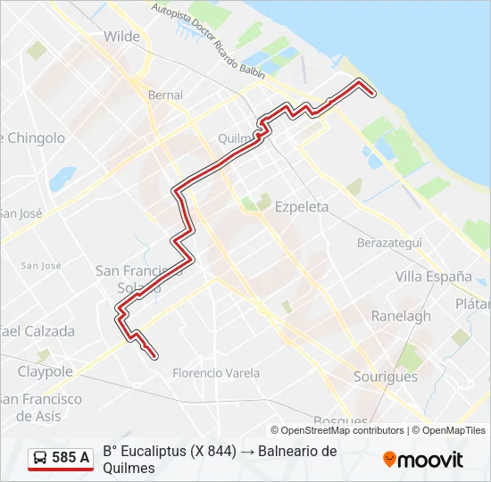 585 A Colectivo Line Map