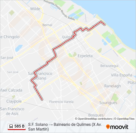 Ruta 585 B: Horarios, Paradas Y Mapas - Solano (X Av. San Martín ...