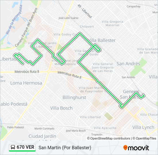 670 VER Colectivo Line Map