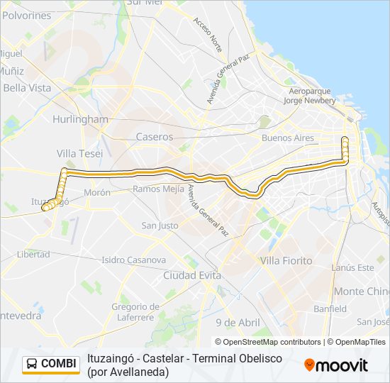 COMBI colectivo Line Map