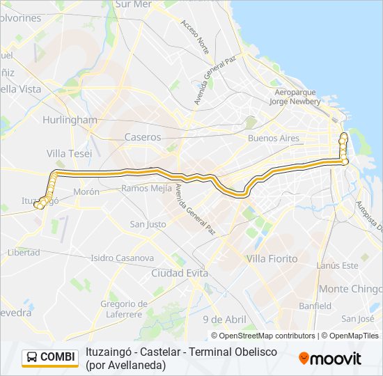 COMBI colectivo Line Map