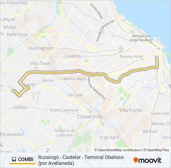 COMBI colectivo Line Map